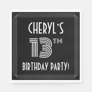 13. Geburtstagsparty: Art-Déco-Stil + Individuelle Serviette