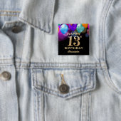 13. Geburtstagsparty Black and Gold Ballons Button (Beispiel)