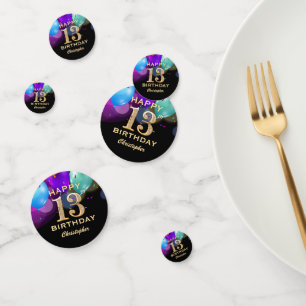 13. Geburtstagsparty Black and Gold Confetti Konfetti
