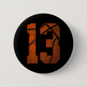 13. Geburtstagsparty Dreizehn 13 Jahre alt Basketb Button