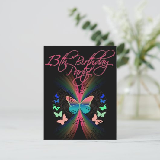 13. Geburtstagsparty Einladung (Stehend Vorderseite)