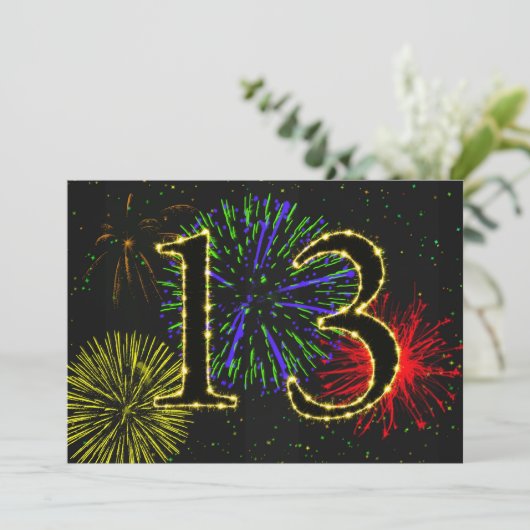 13. Geburtstagsparty Einladung (Stehend Vorderseite)