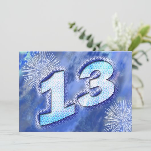 13. Geburtstagsparty Einladung (Stehend Vorderseite)