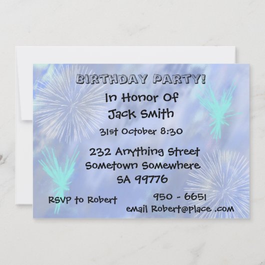 13. Geburtstagsparty Einladung (Rückseite)