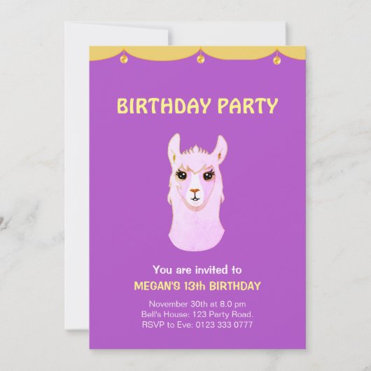 13. Geburtstagsparty Einladung (Vorderseite)