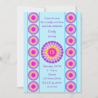 13. Geburtstagsparty Einladung Cool Blue 13