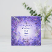 13. Geburtstagsparty Einladung Fairy lila (Stehend Vorderseite)