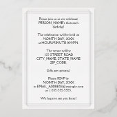 13. Geburtstagsparty — Elegantes Script + Individu Folieneinladung (Rückseite)