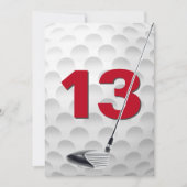 13. Geburtstagsparty Golf Thema Einladung (Vorderseite)