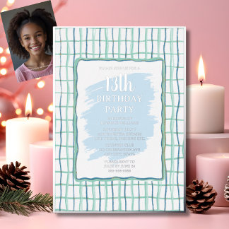 13. Geburtstagsparty Handgezeichnete Foil Einladun Folieneinladung