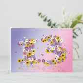 13. Geburtstagsparty mit Blumenbriefen Einladung (Stehend Vorderseite)