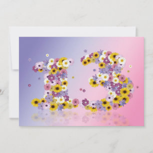13. Geburtstagsparty mit Blumenbriefen Einladung