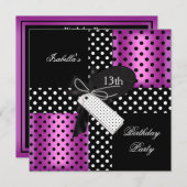 13. Geburtstagsparty Teenagermädchen Einladung (Vorne/Hinten)