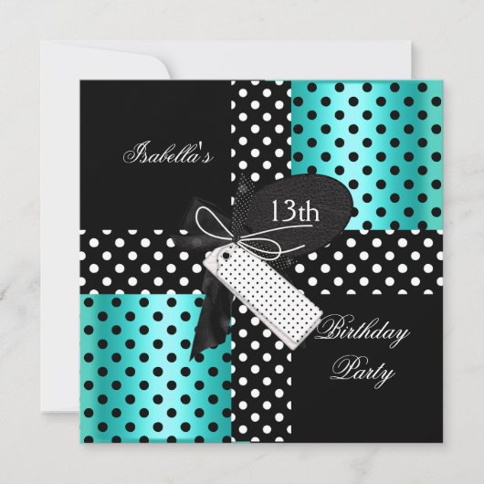 13. Geburtstagsparty Teenagermädchen Einladung (Vorderseite)