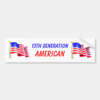 13. Generations-Amerikaner Autoaufkleber
