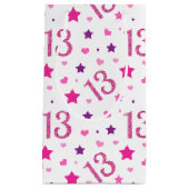 13. Girl Birthday Geschenktasche Pink Lila Glitzer Kleine Geschenktüte (Vorderseite)