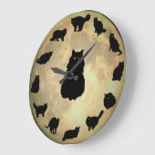 13 Glückliche Katzen und der Mond Große Wanduhr (Winkel)