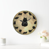 13 Glückliche Katzen und der Mond Große Wanduhr (Zuhause)