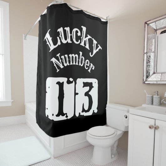 13 - Glückszahl 13 Glück Duschvorhang (Beispiel)