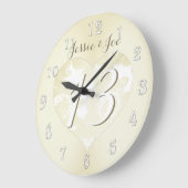 13. Hochzeit-Jubiläum Lace-like Heart Große Wanduhr (Winkel)