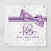 13. Hochzeitstag Damaskus und Imitate Bow Magneteinladung (Vorderseite)