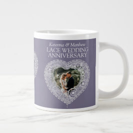 13. Hochzeitstag Foto grau Jumbo-Tasse