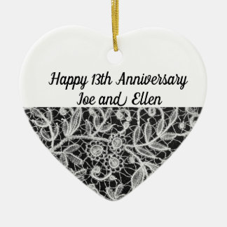 13. Hochzeitstag, Hochzeitsfeier Keramik Ornament