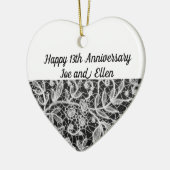 13. Hochzeitstag, Hochzeitsfeier Keramik Ornament (Links)