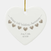 13. Hochzeitstag Keramik Ornament (Hinten)