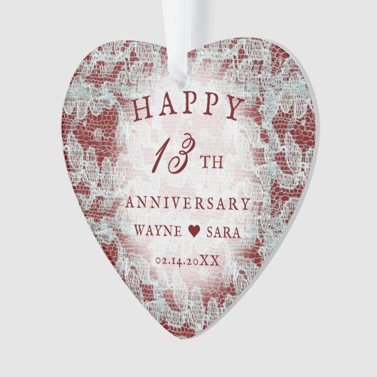 13. Hochzeitstag Ornament (Vorderseite)