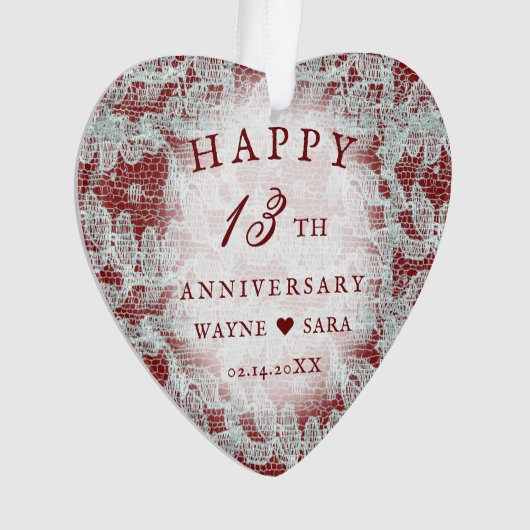 13. Hochzeitstag Ornament (Vorderseite)