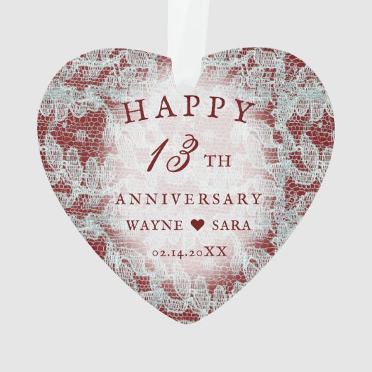 13. Hochzeitstag Ornament (Rückseite)