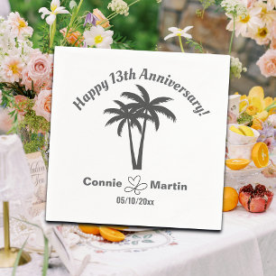13. Hochzeitstag Palmwedel Serviette