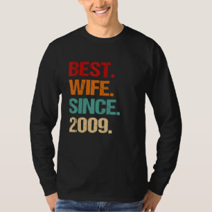 13. Hochzeitstag Retro Beste Ehefrau seit 2009 T-Shirt