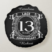 13. Hochzeitstag Rundes Kissen (Rückseite)