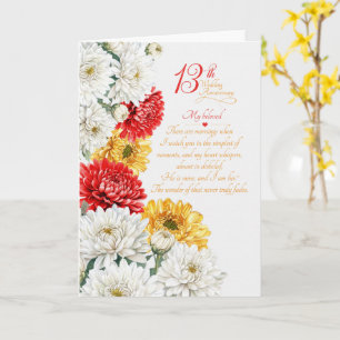 13. Hochzeitstag Sentimentale Chrysantheme Karte