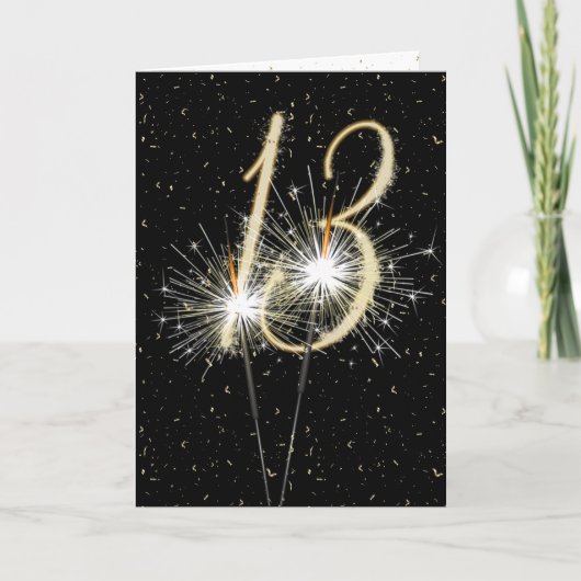 13. Hochzeitstag Sparkler Karte (Vorderseite)
