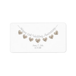 13. Hochzeitstag - Spitzenherzen Adressaufkleber