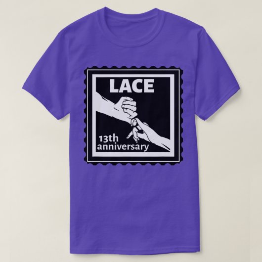 13. Hochzeitstag traditionelles Geschenk Lace T-Shirt (Design vorne)