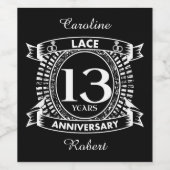 13. Hochzeitstag Weinetikett (Einzelnes Label)