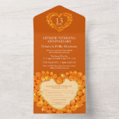 13. Hochzeitstag Zitrine Orange All In One Einladung (Innen Boden)