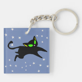 13 Irving das schwarze Kätzchen, das Magie springt Schlüsselanhänger
