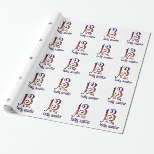 13 ist mein glückliches Zahl-Buntes Geschenkpapier