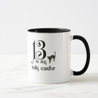 13 ist meine Glückszahl/schwarze Katze Tasse