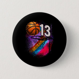 13 Jahre alt 13. Geburtstag Basketball Offizieller Button