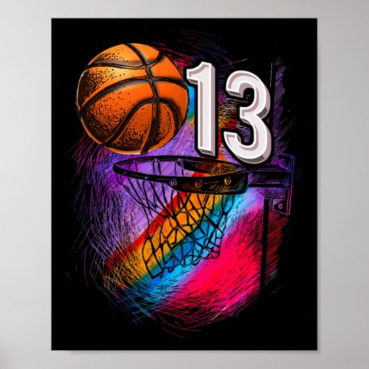 13 Jahre alt 13. Geburtstag Basketball Offizieller Poster (Vorne)