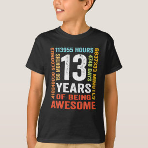 13 Jahre alt 13. Geburtstagsgeschenk Vintag 156 Mo T-Shirt