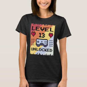 13 Jahre alt Geburtstag Gamer Level Variable Unloc T-Shirt