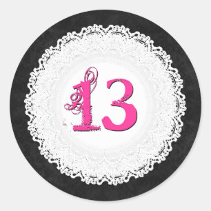 13 Jahre alt Geburtstag Sticker Black Lace V009L7