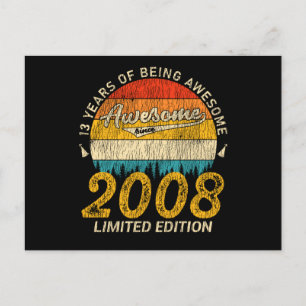 13 Jahre alt Tag 2008 Phantastisch seit 13. Geburt Postkarte